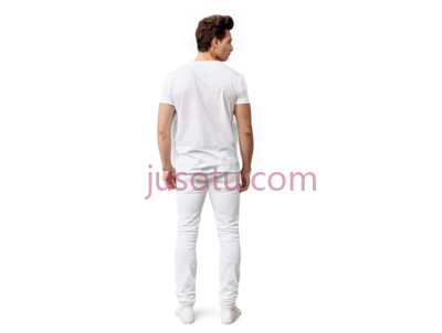 男性模特,T恤,牛仔裤,紧身服装, PNG