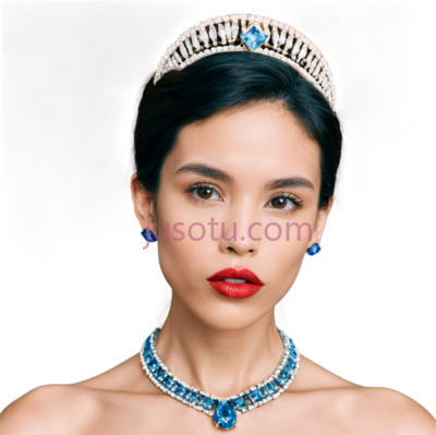 女人,项链,华丽,蓝色, PNG