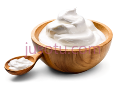 酸奶,木碗,勺子PNG