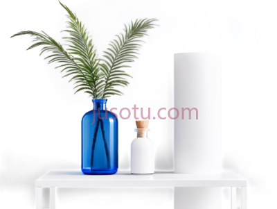 花瓶,植物,现代,蓝色,白色, PNG