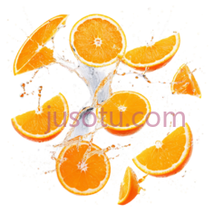 橙子切片,水花PNG