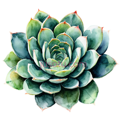 水彩画多肉植物, PNG