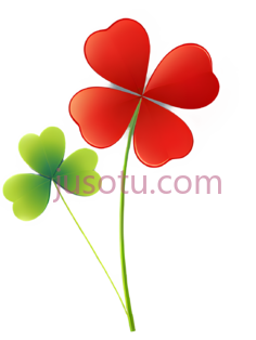 四叶草,卡通,绿色,红色PNG