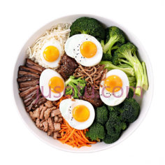 美食,半熟蛋,石锅拌饭,西兰花PNG