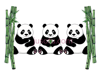熊猫,竹林, PNG