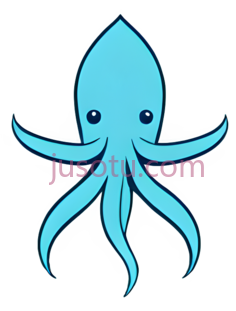 章鱼,卡通,蓝色PNG