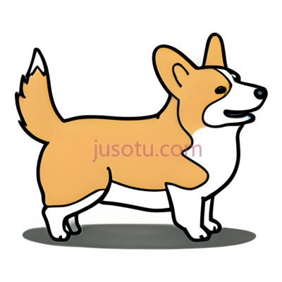 柯基犬,轮廓,线条, PNG