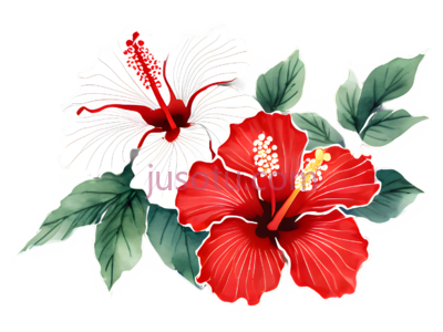 木槿花,红, PNG