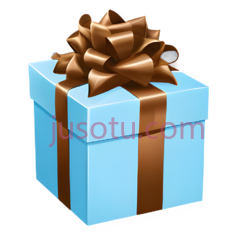 礼物盒,浅蓝色PNG