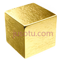 立方体,金属质感,金色PNG