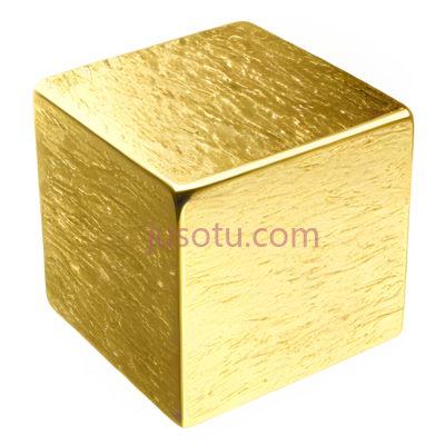 立方体,金属质感,金色, PNG