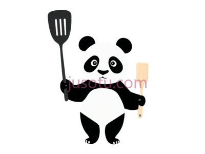 熊猫,卡通,黑白, PNG