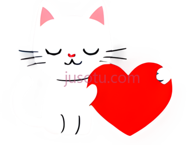 猫咪,卡通,白色, PNG