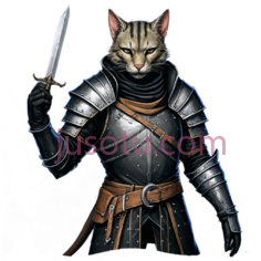 猫骑士,盔甲,灰色,黑色PNG