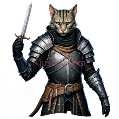 猫骑士,盔甲,灰色,黑色, PNG