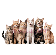 小猫,卡通,棕色,白色PNG