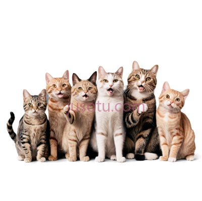 小猫,卡通,棕色,白色, PNG
