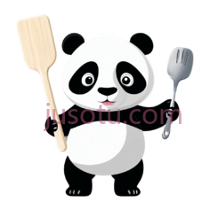 熊猫,卡通,黑白PNG