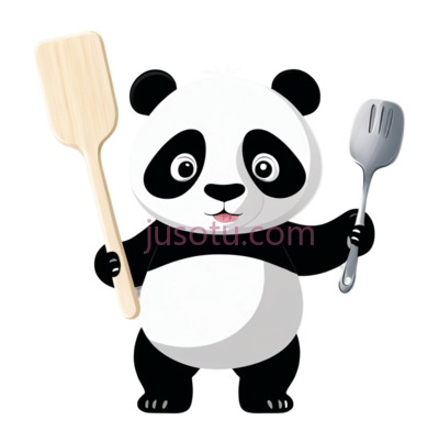 熊猫,卡通,黑白, PNG