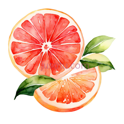 葡萄柚,水彩画, PNG