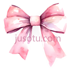 蝴蝶结,水彩画,粉色PNG