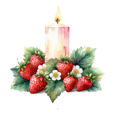 蜡烛,草莓, PNG