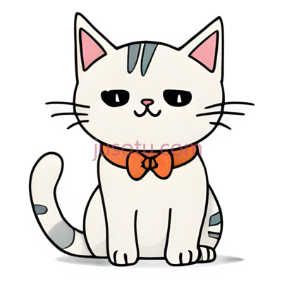 猫,卡通,白色, 灰色, 橙色, PNG