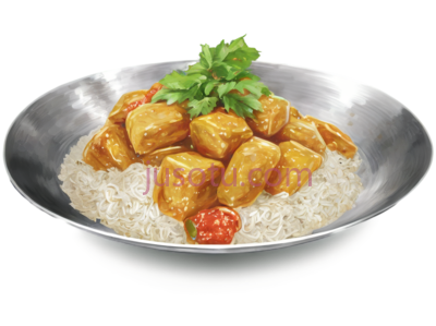 鸡肉饭,家常菜,黄色,白色, PNG