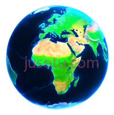 地球仪,卡通,蓝色,绿色,黄色PNG