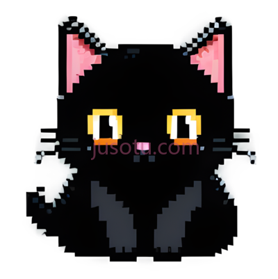 猫,像素,黑色, PNG
