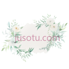 花卉图案,水彩画,绿色,白色PNG