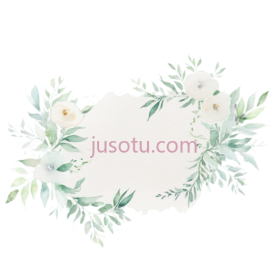 花卉图案,水彩画,绿色,白色, PNG