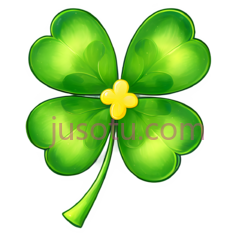 四叶草,卡通,绿色,黄色PNG