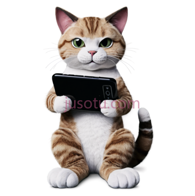 猫,卡通,橘白相间, PNG