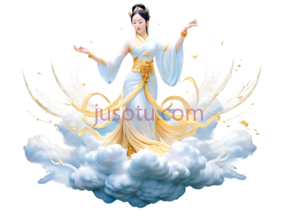 仙女,古典神话,白色,黄色, PNG