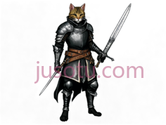 猫骑士,盔甲,银色PNG