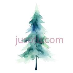 圣诞树,水彩画,蓝色,白色PNG