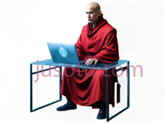 男子,现代科技与古代服饰结合,红色长袍PNG