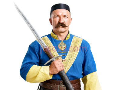 士兵,军装,蓝色上衣, 黄色袖口,领子, PNG
