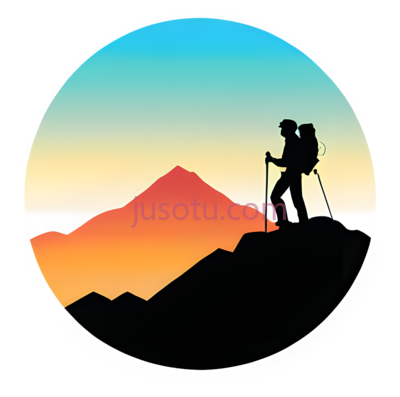 登山者,剪影,黑色, PNG