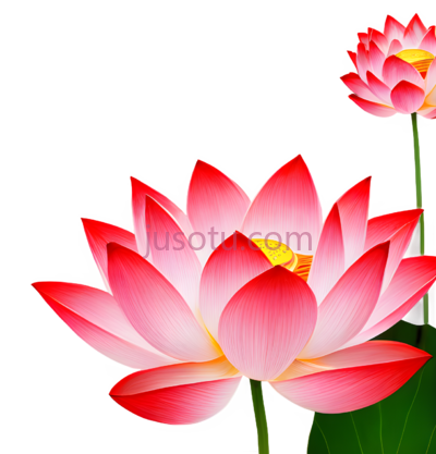 红色荷花, PNG