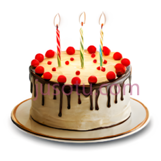 蛋糕,生日蛋糕,白色, 红色, 绿色PNG