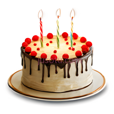 蛋糕,生日蛋糕,白色, 红色, 绿色, PNG