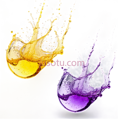 液体溅起,抽象,黄色,紫色, PNG