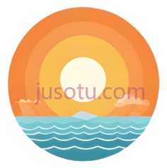 日落,插画,橙色,黄色,蓝色PNG