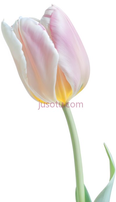 柔和,水彩色,郁金香,花瓣, PNG