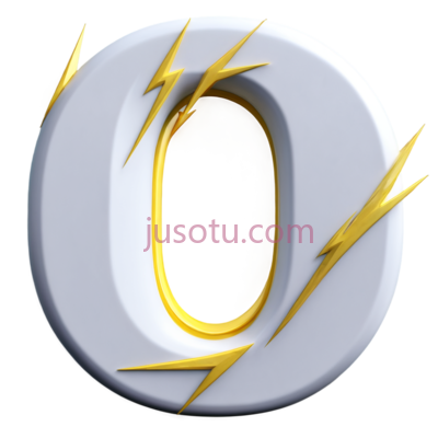 字母O,3D,白色,黄色, PNG