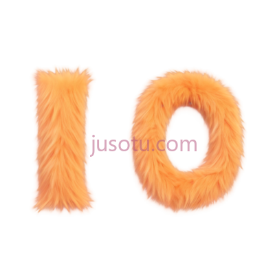 数字,毛绒,橙色, PNG