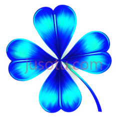 四叶草,卡通,蓝色PNG