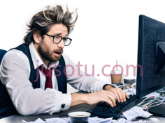 男人,商务休闲,白色衬衫, 蓝色马甲, 红色领带PNG